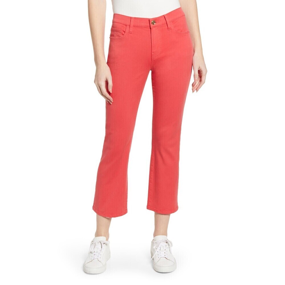 Current/Elliott The Kick Crop Jeans In Poinsettia Red Size 26 $270